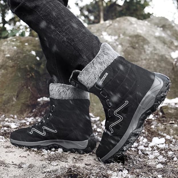 (Zeitlich begrenztes 49% Rabatt-Event) Orthopädische Herren-Schneestiefel mit breiter Zehenpartie und Fußgewölbeunterstützung, rutschfeste, wasserdichte, kältewarme Wanderstiefel