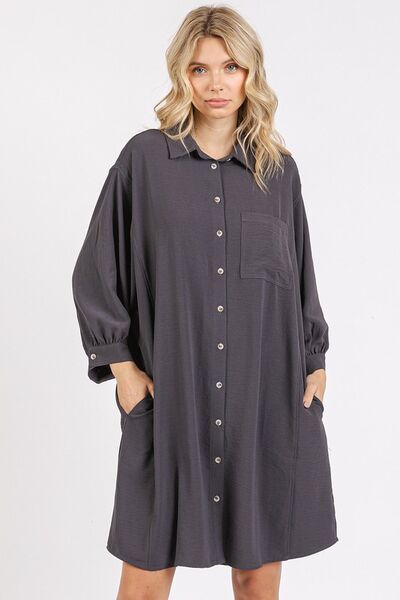 Mittoshop Airflow 3/4-Arm Hemdblusen-Minikleid