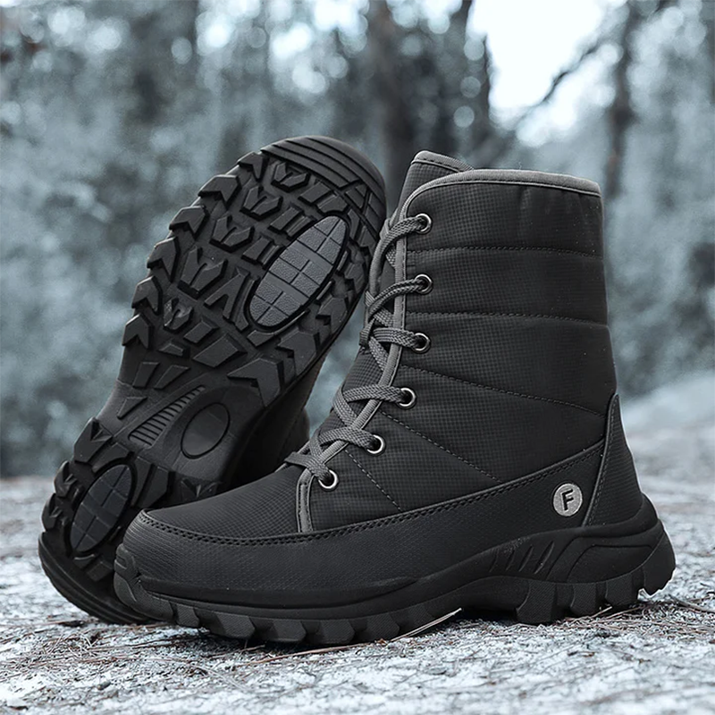 (Limited Time 70% Discount Event) Men's 2024 Winter New Ankle Support Wide Toe Snow Boots Orthopedic Arch Support Warm Anti-puncture Waterproof Non-slip Hiking Boots