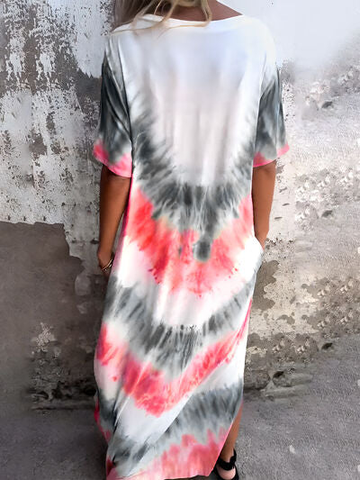 Tie-Dye-Kurzkleid mit Taschen in voller Größe