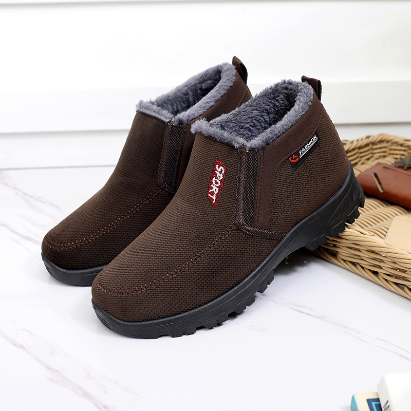 (RÄUMUNGSVERKAUF 70% RABATT) Herren 2024 Winter Neue wasserdichte und rutschfeste Slip-On warme Baumwollschuhe Korrektur Knöchelstütze breite Zehenwölbungsstütze Sportschuhe
