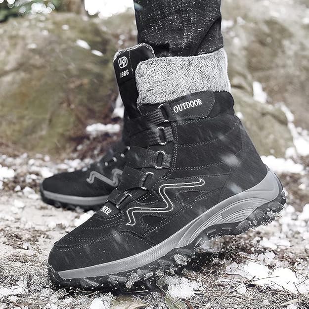(Zeitlich begrenztes 49% Rabatt-Event) Orthopädische Herren-Schneestiefel mit breiter Zehenpartie und Fußgewölbeunterstützung, rutschfeste, wasserdichte, kältewarme Wanderstiefel