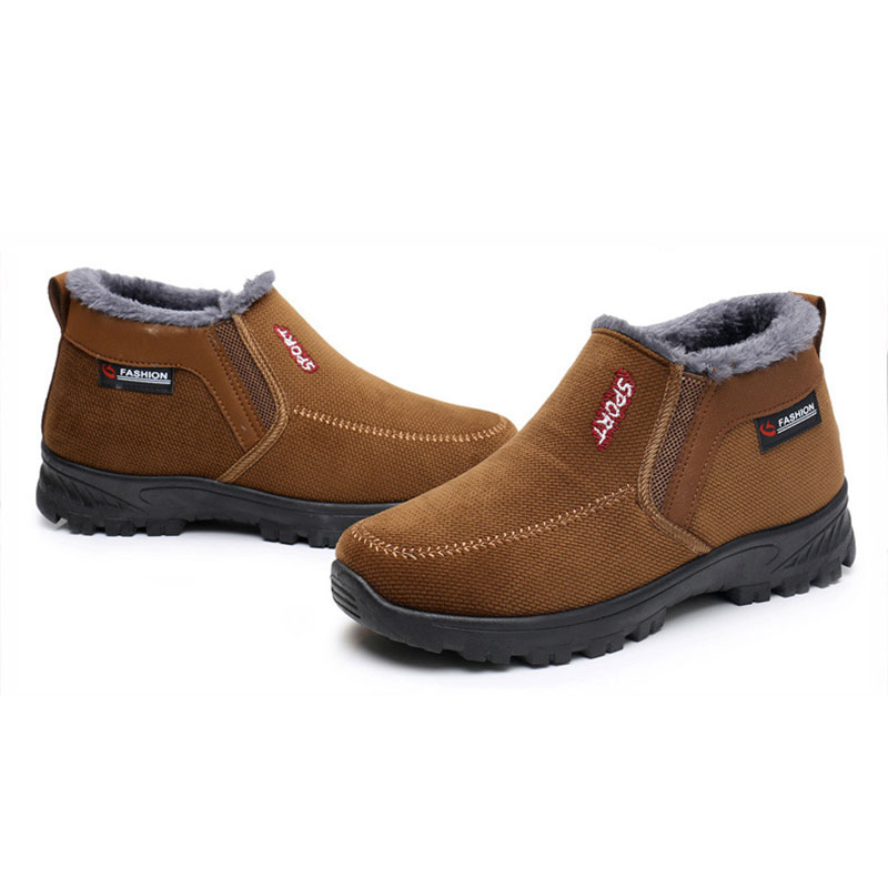 (RÄUMUNGSVERKAUF 70% RABATT) Herren 2024 Winter Neue wasserdichte und rutschfeste Slip-On warme Baumwollschuhe Korrektur Knöchelstütze breite Zehenwölbungsstütze Sportschuhe