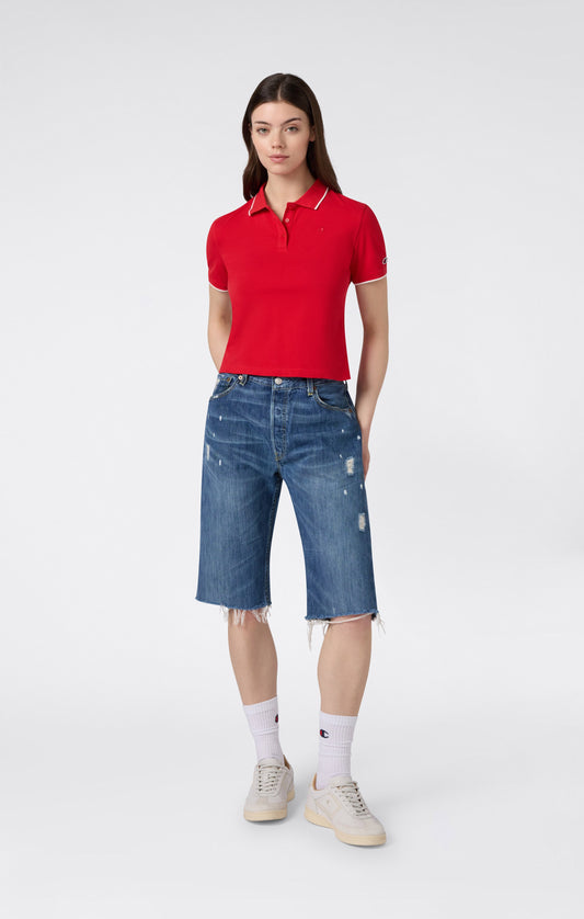 Kurzes Poloshirt für Damen