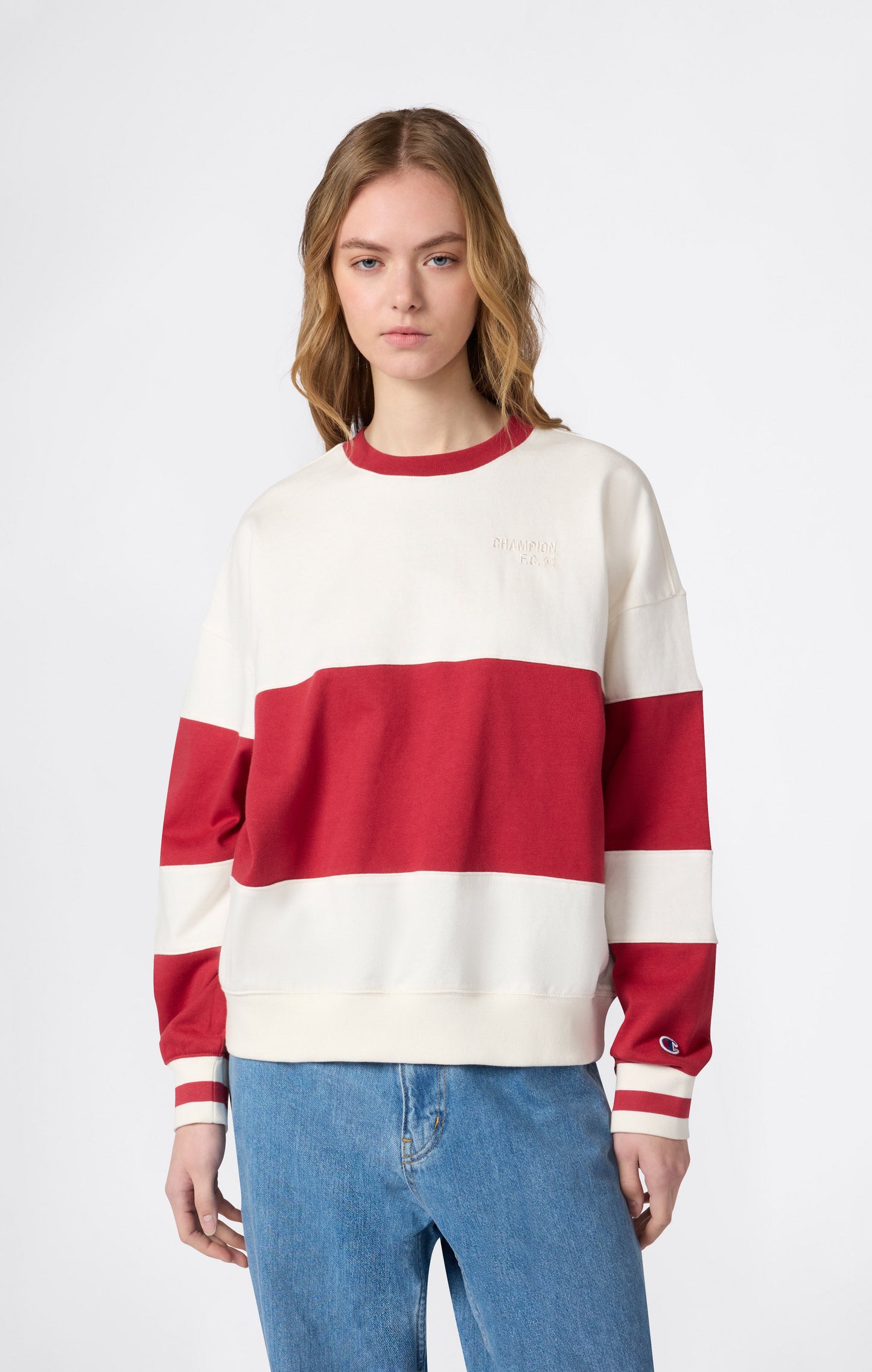 Women's Striped Crewneck Sweatshirt