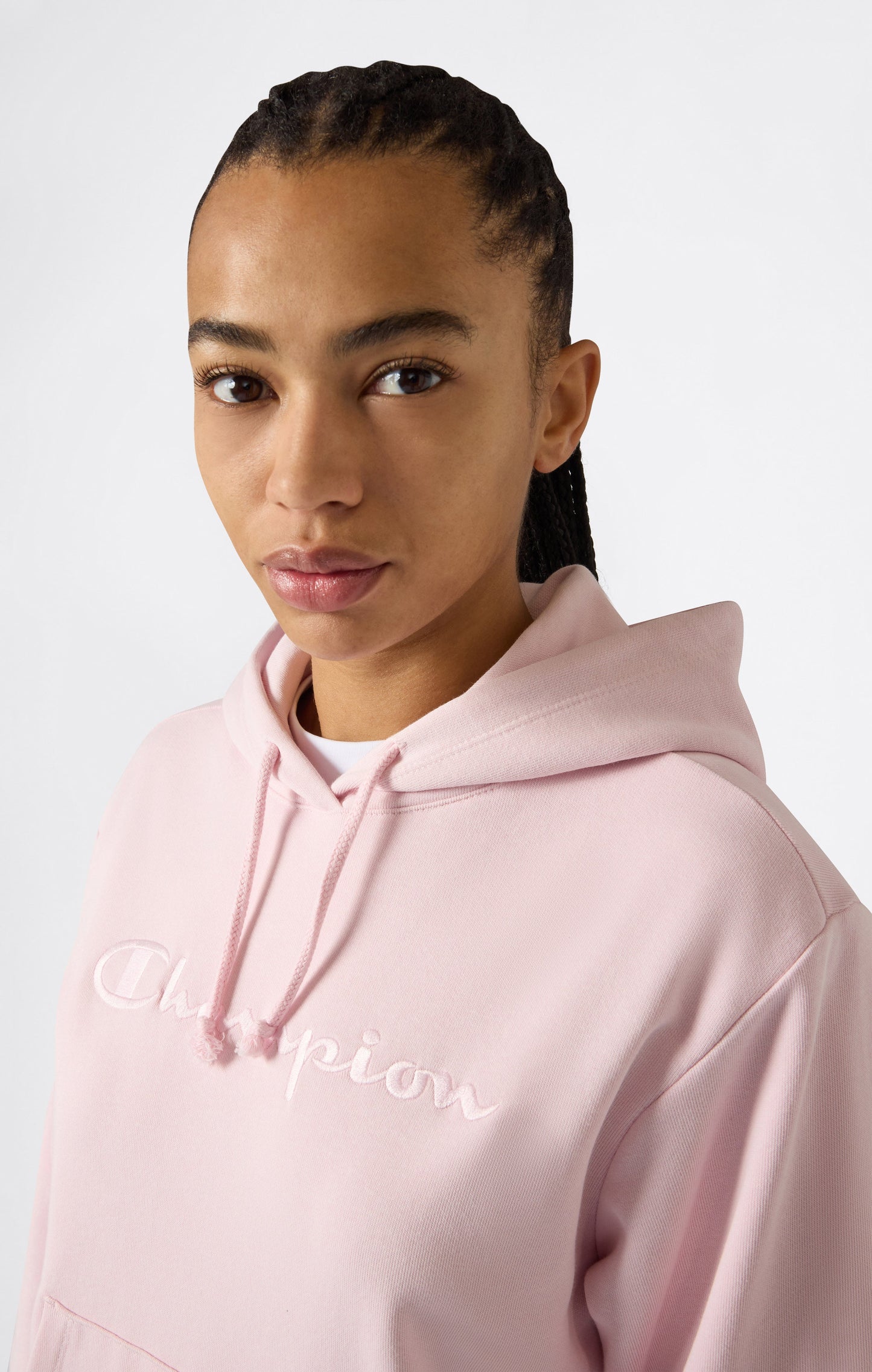 Damen Leichtes Kapuzen-Sweatshirt mit Ton-in-Ton gestickten Maxi-Logo-Icons