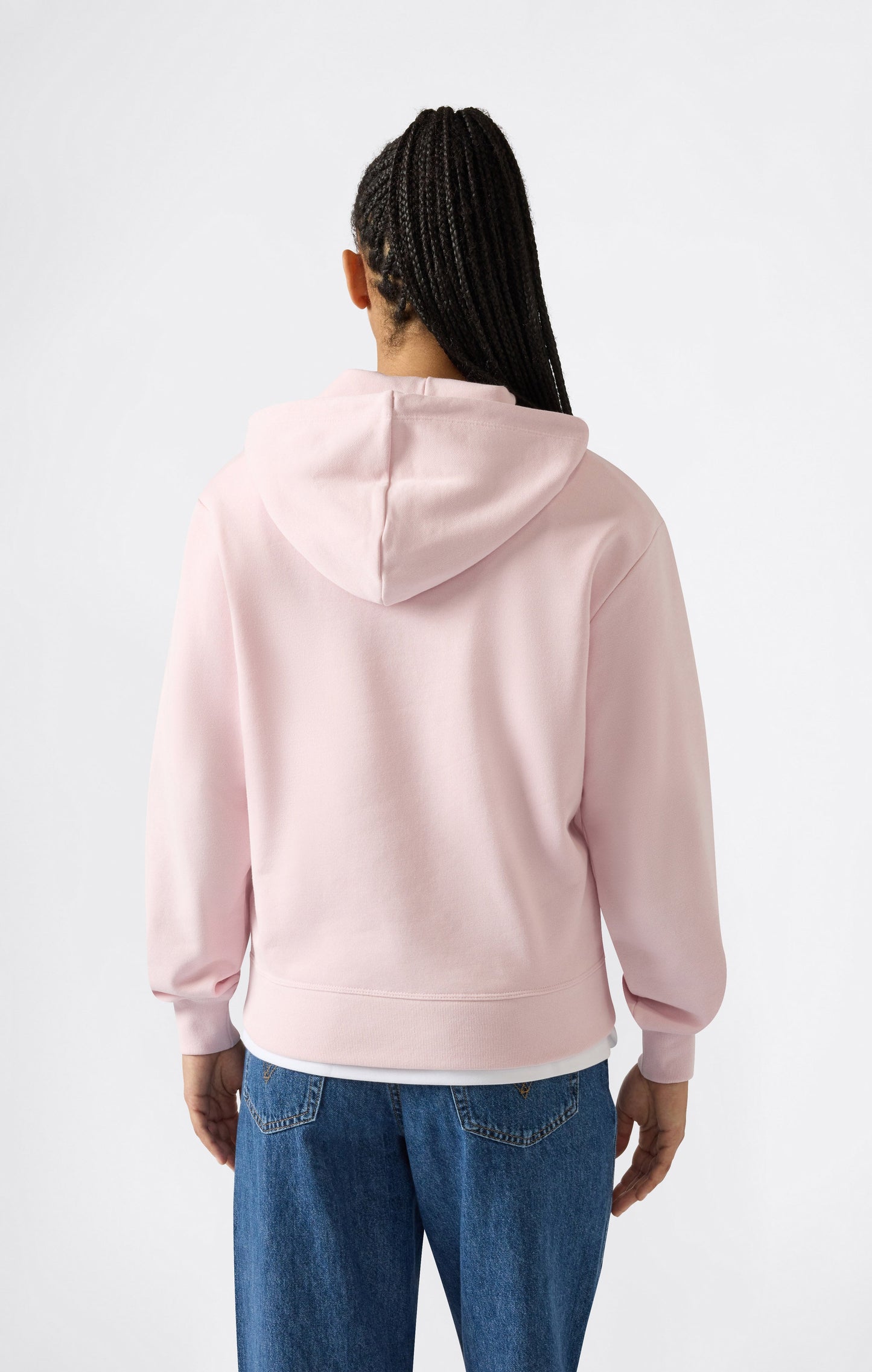 Damen Leichtes Kapuzen-Sweatshirt mit Ton-in-Ton gestickten Maxi-Logo-Icons