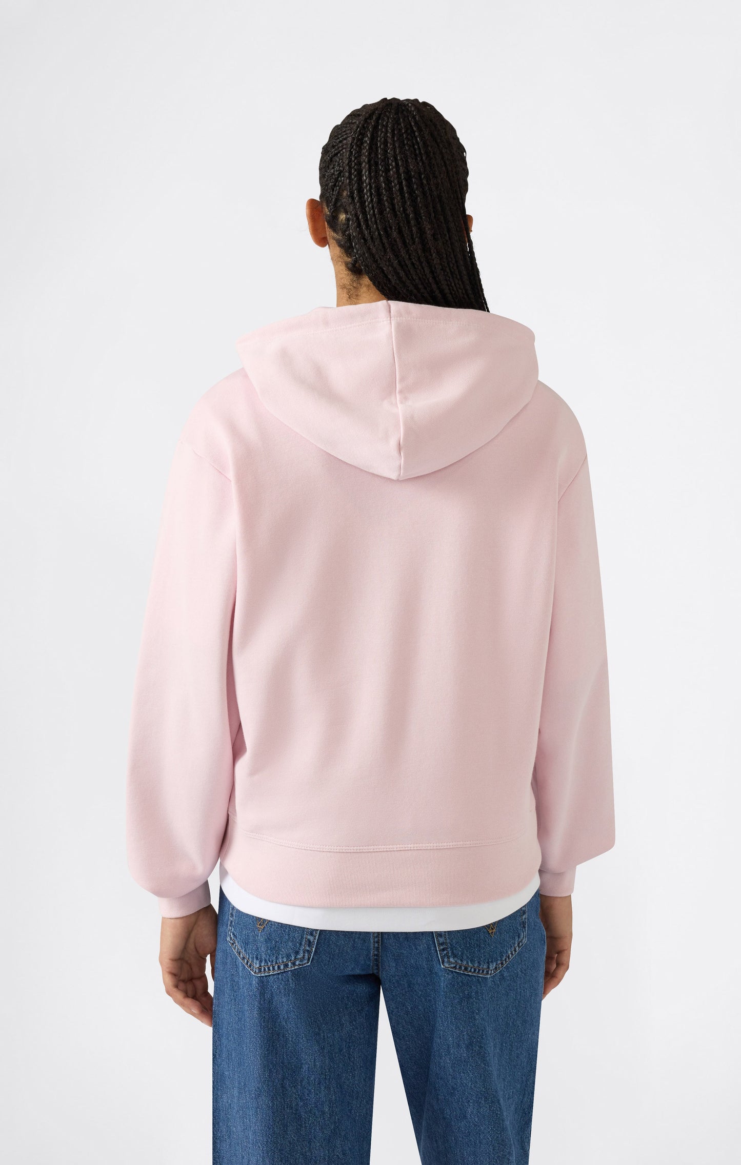 Leichter Kapuzenpullover für Damen mit tonalen gestickten C-Logo-Symbolen