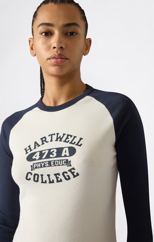 Women's Long Sleeve Cropped T-Shirt with Graphic