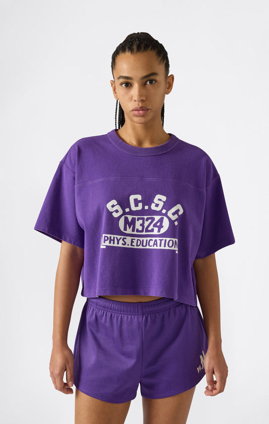 Damen bauchfreies Rundhals-T-Shirt Time Capsule