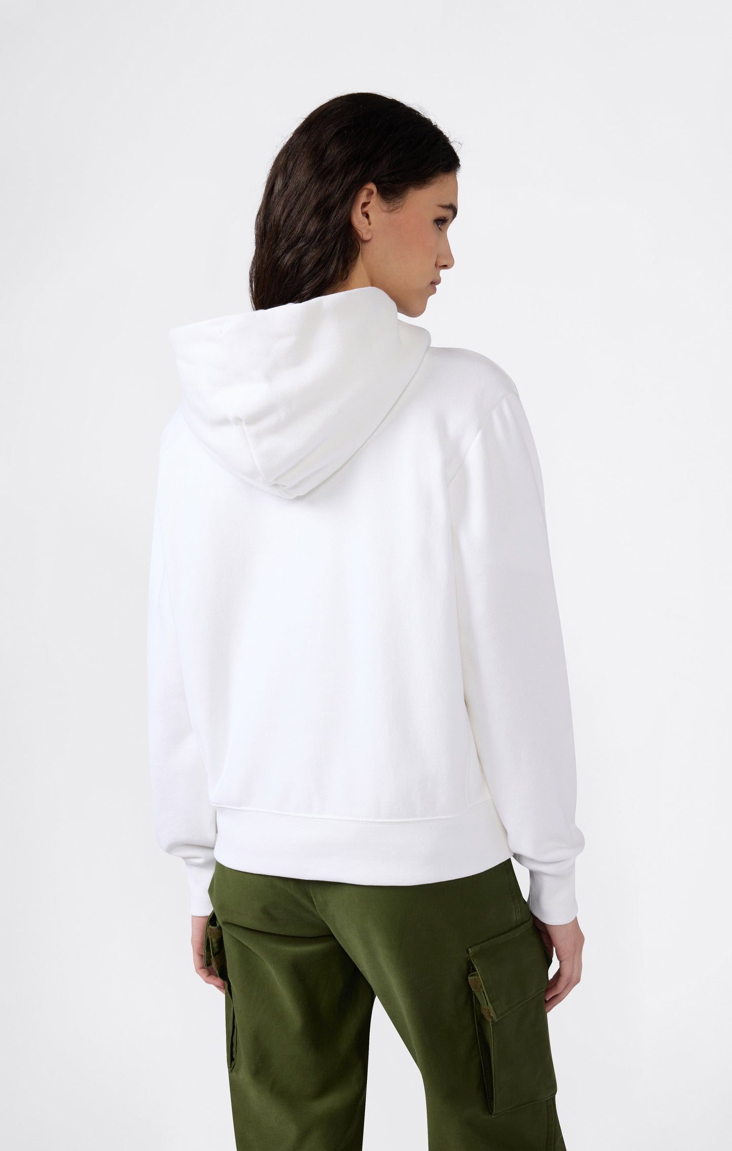 Leichter Reverse-Weave-Kapuzenpullover für Damen mit gesticktem Logo