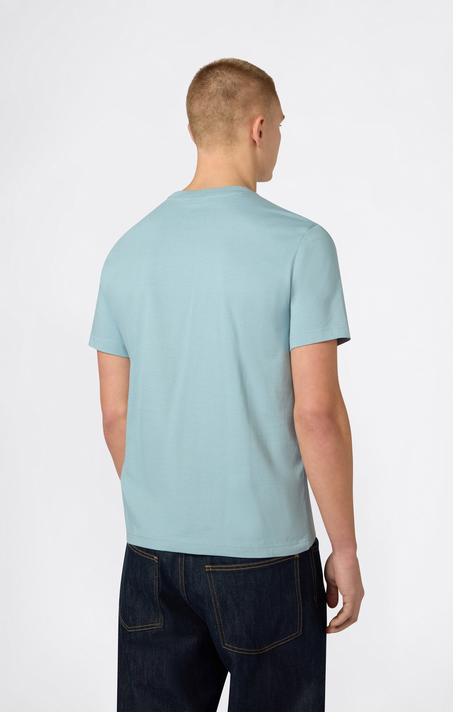 Herren-T-Shirt mit kleiner C-Stickerei und Logo-Icons