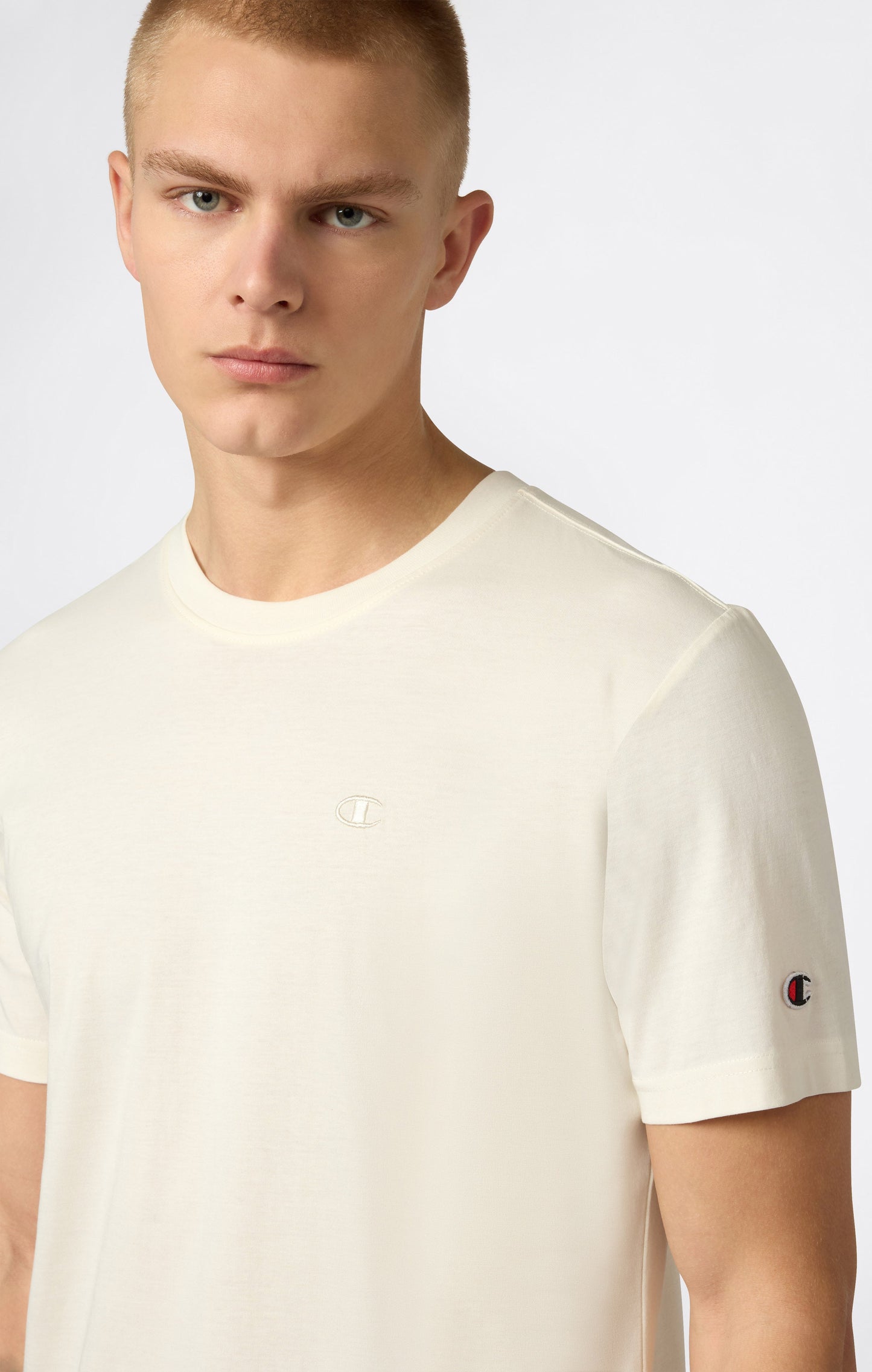 Men's T-Shirt with Small C Embroidery Logo Icons