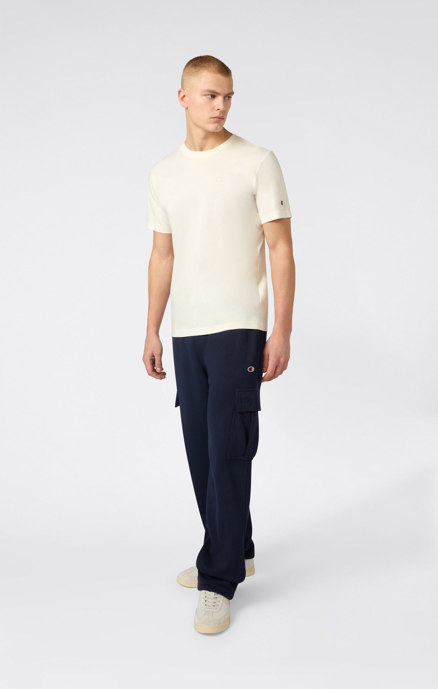 Men's T-Shirt with Small C Embroidery Logo Icons