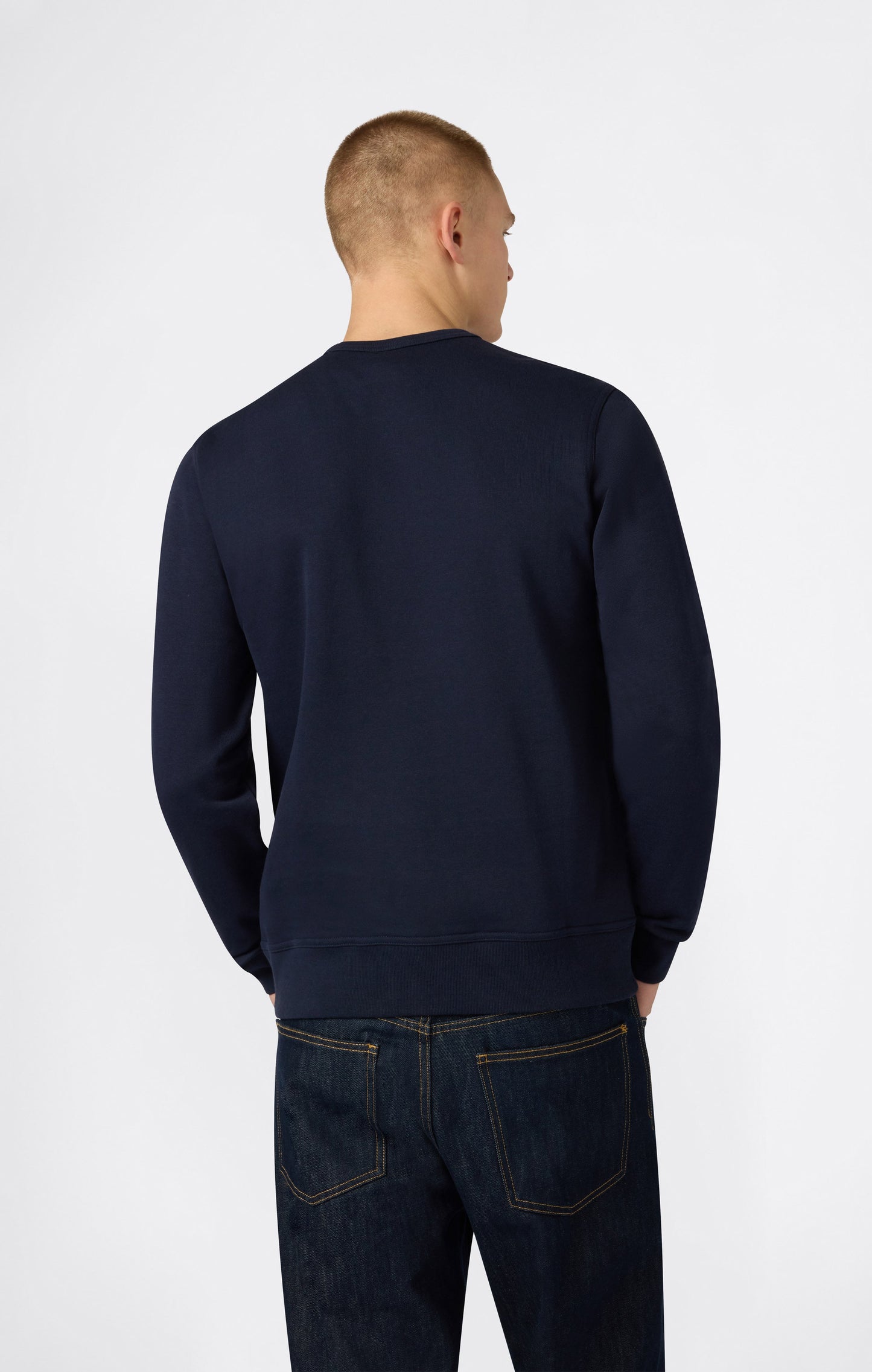 Herren-Sweatshirt mit Rundhalsausschnitt und Ton-in-Ton-Logos
