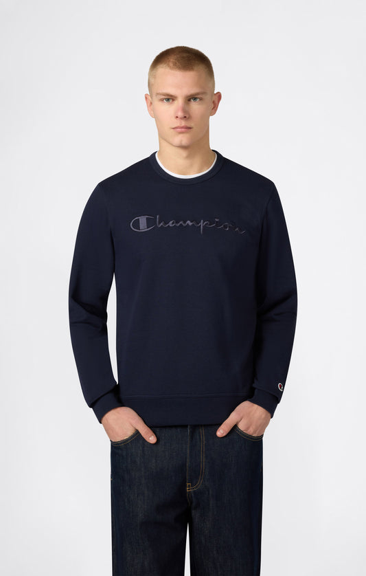 Herren-Sweatshirt mit Rundhalsausschnitt und Ton-in-Ton-Logos