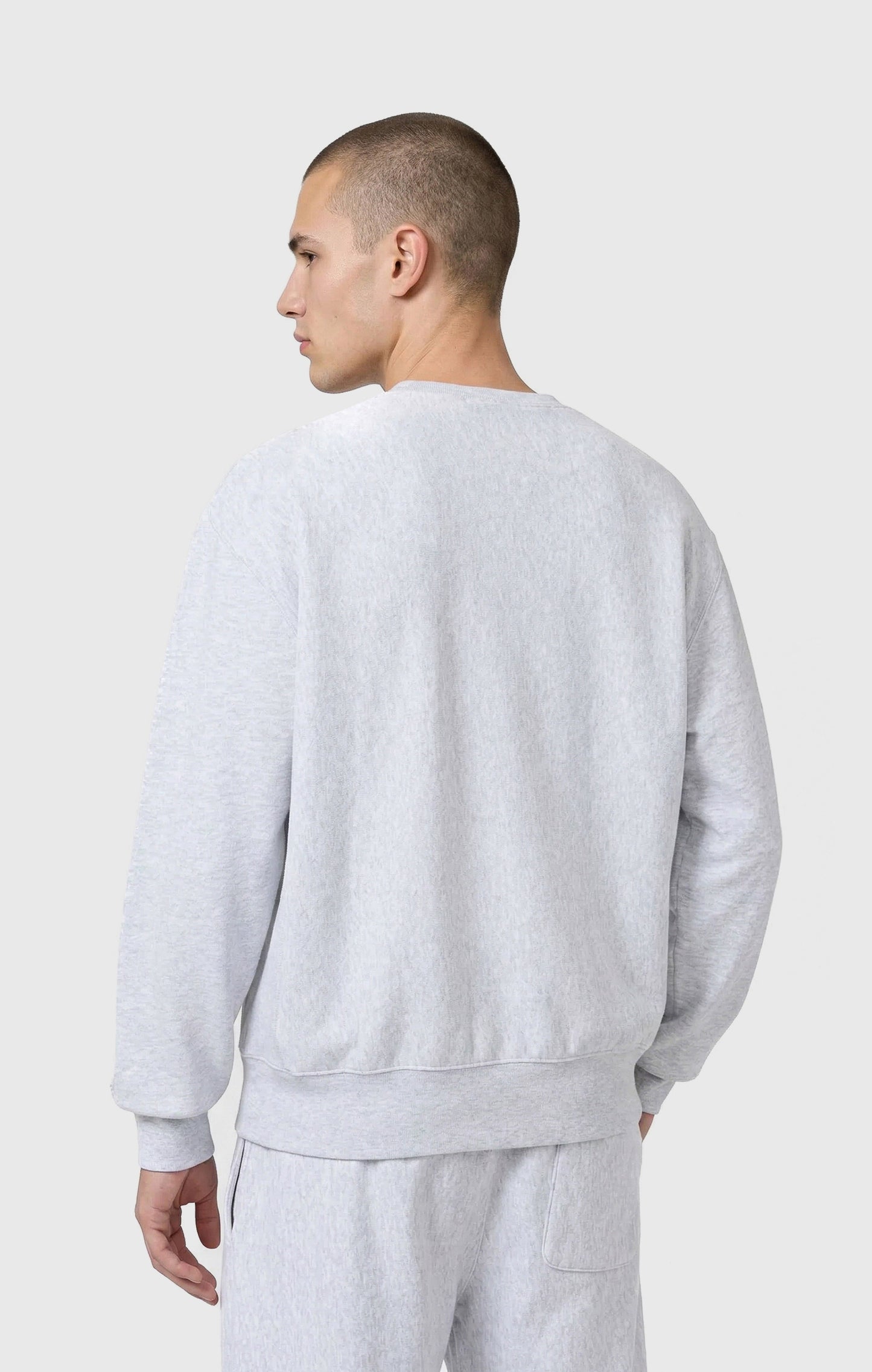 Herren-Rundhalspullover Reverse Weave, leicht