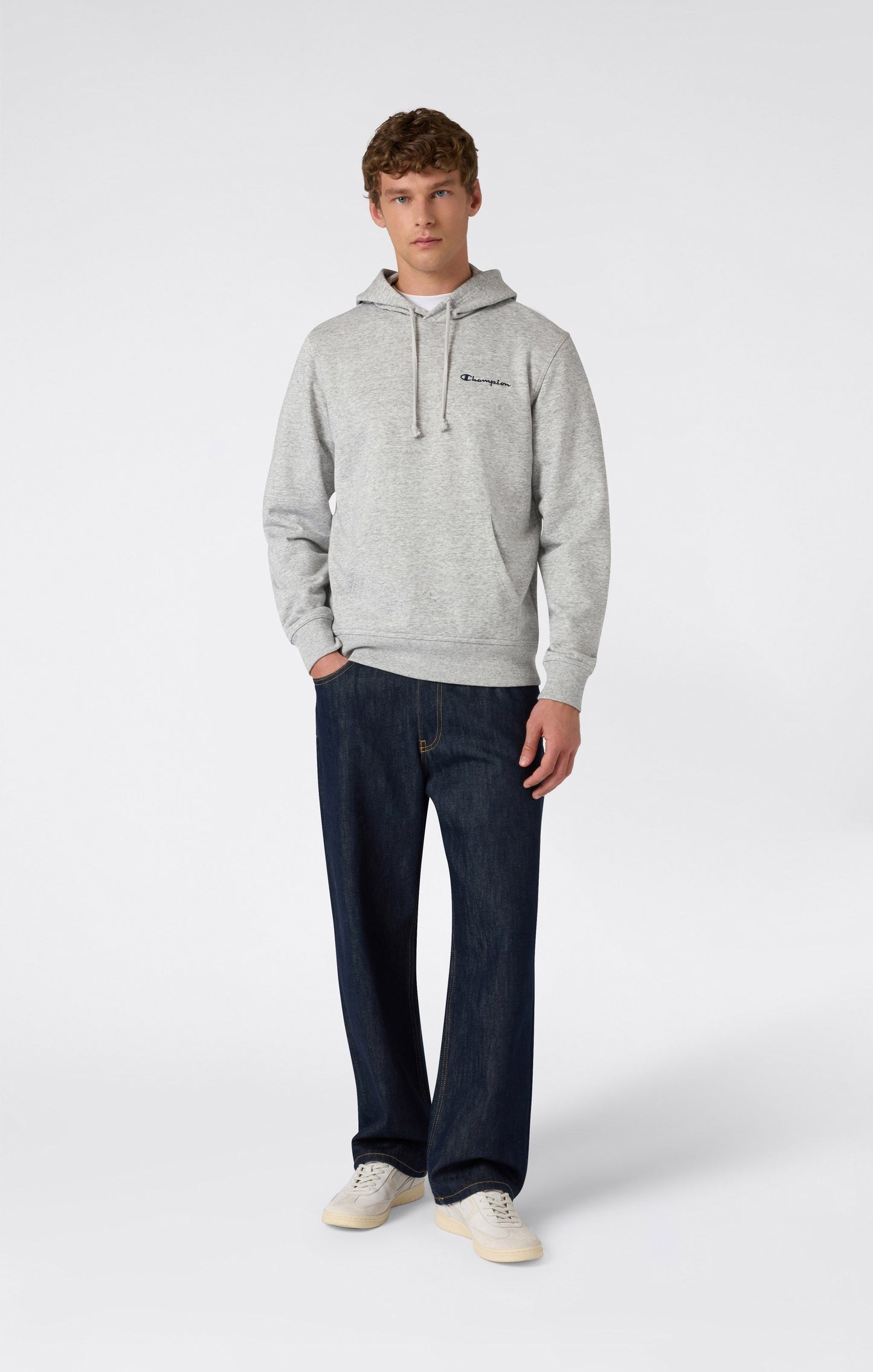 Men's Lightweight Hoodie with Small Embroidered Logo Icons