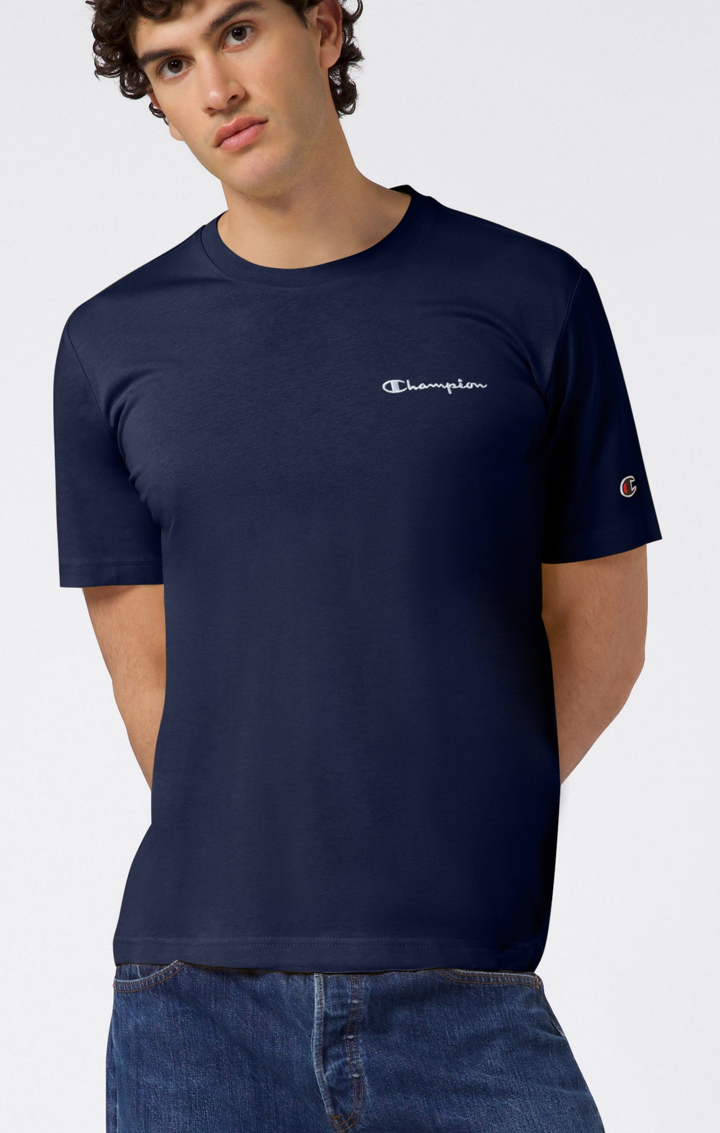 Men's T-Shirt with Small Embroidered Logo Icons