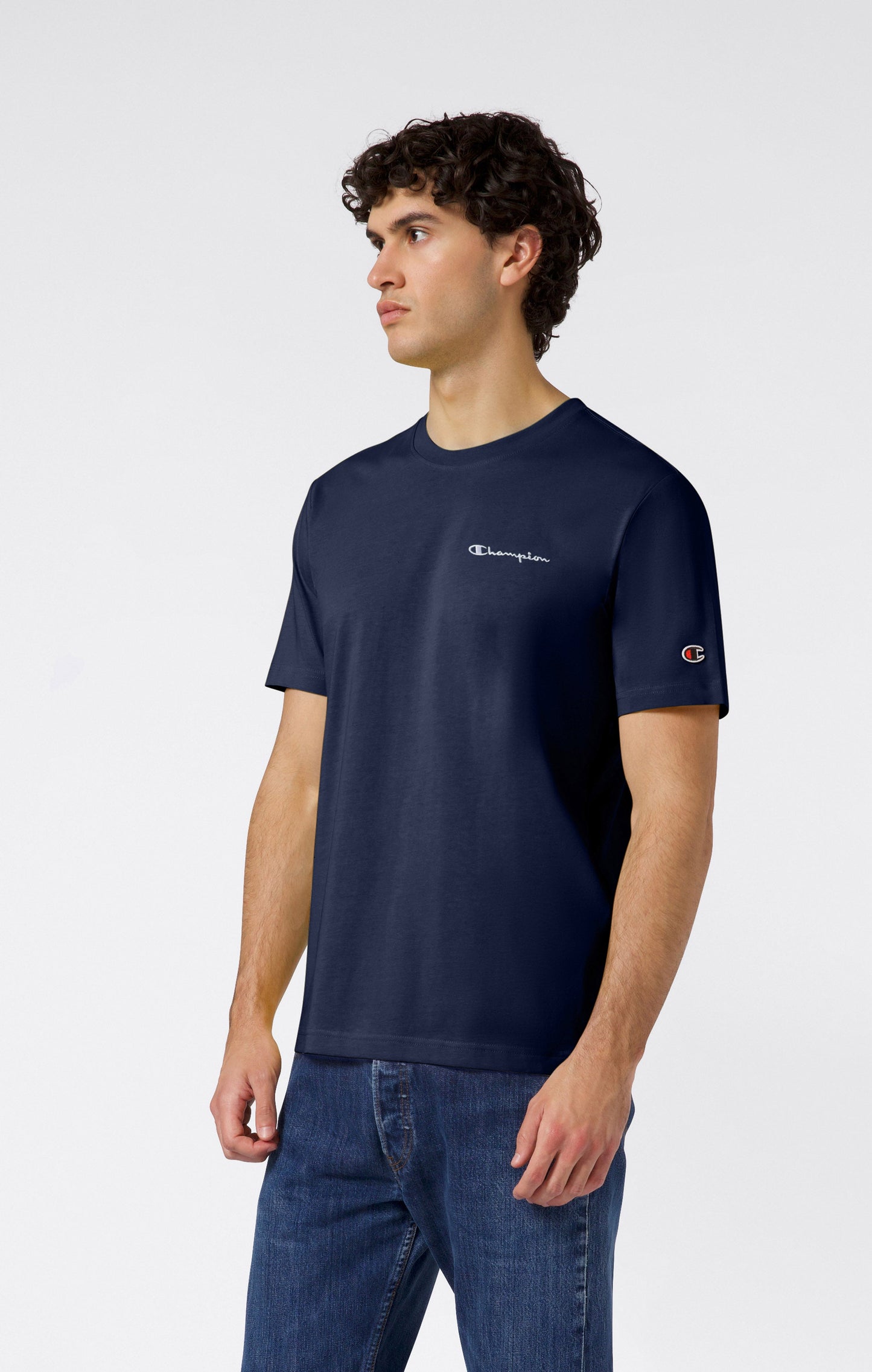 Men's T-Shirt with Small Embroidered Logo Icons