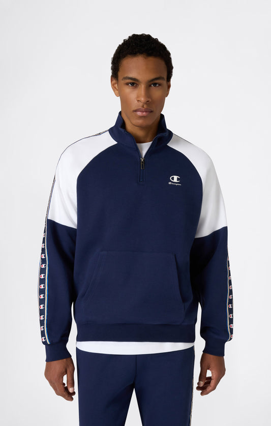 Men's Interlock Half Zip Tape Logo Sweatshirt