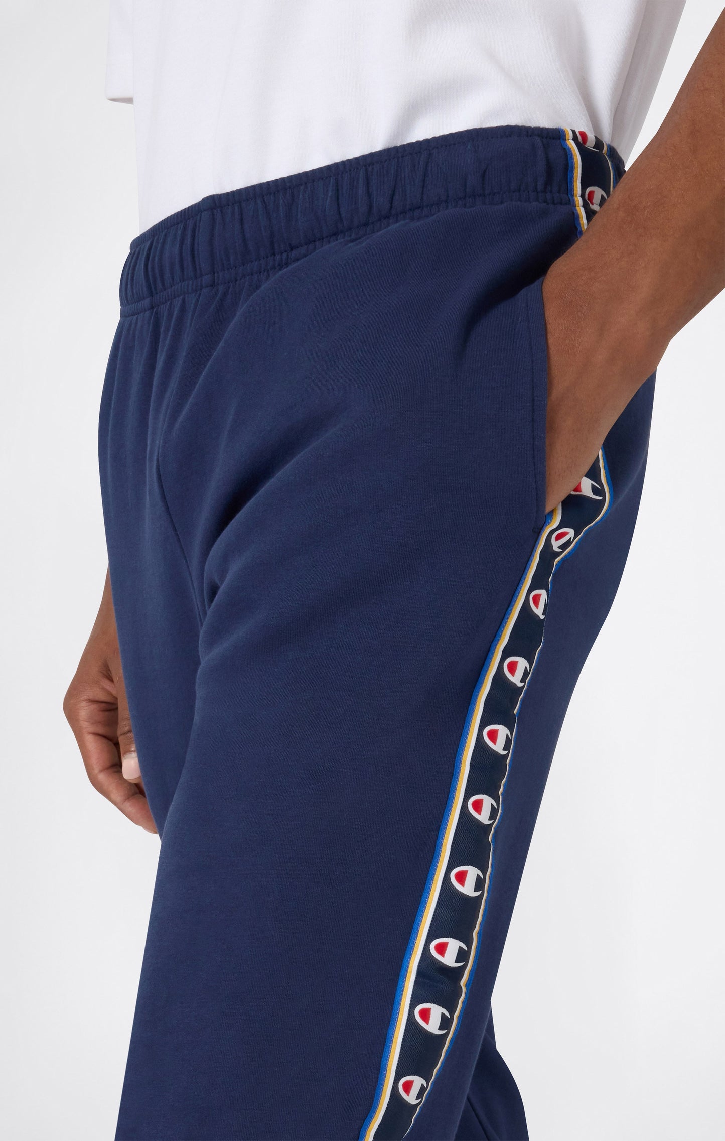 Herren Interlock Hose mit Logo-Rippbündchen