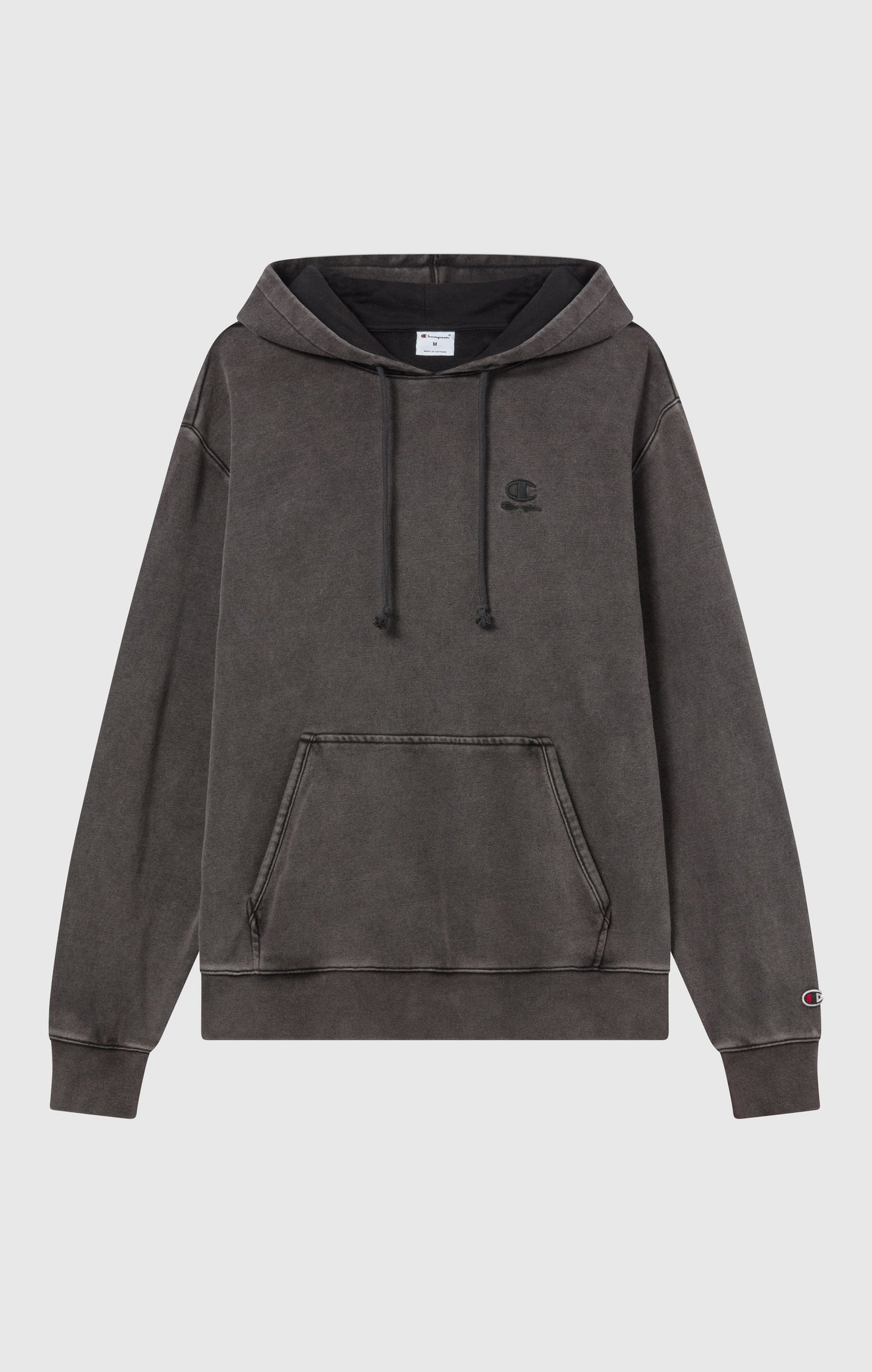 Herren-Kapuzenpullover mit gesticktem Logo und Icons mit Used-Effekt