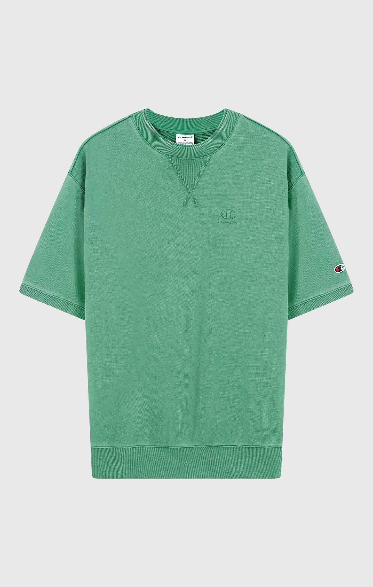 Men's Washed Effect Short Sleeve Crewneck Sweatshirt Icons