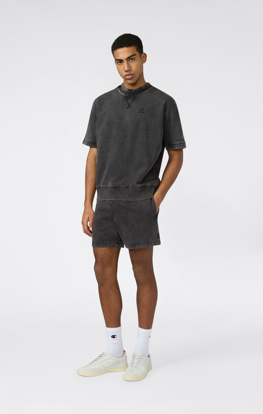Herren-Sweatshirt mit Rundhalsausschnitt, Kurzarm und Used-Look Icons