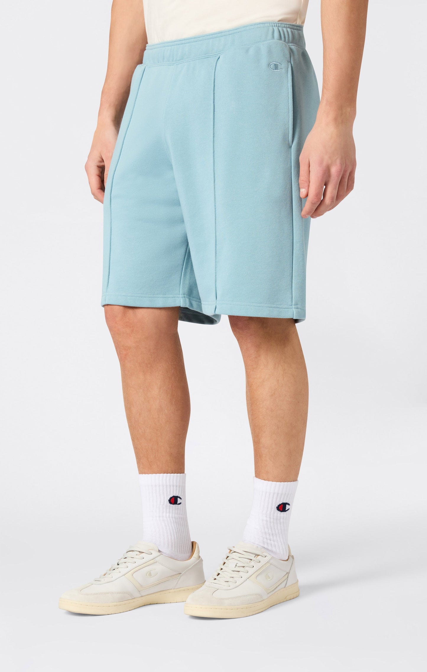 Men's 9 Bermuda Shorts with Stitched Pintuck Icons