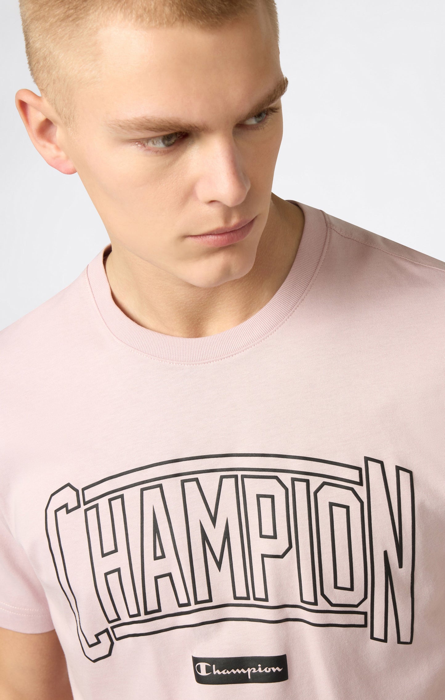 Herren Rundhals-T-Shirt mit Puffdruck-Logo