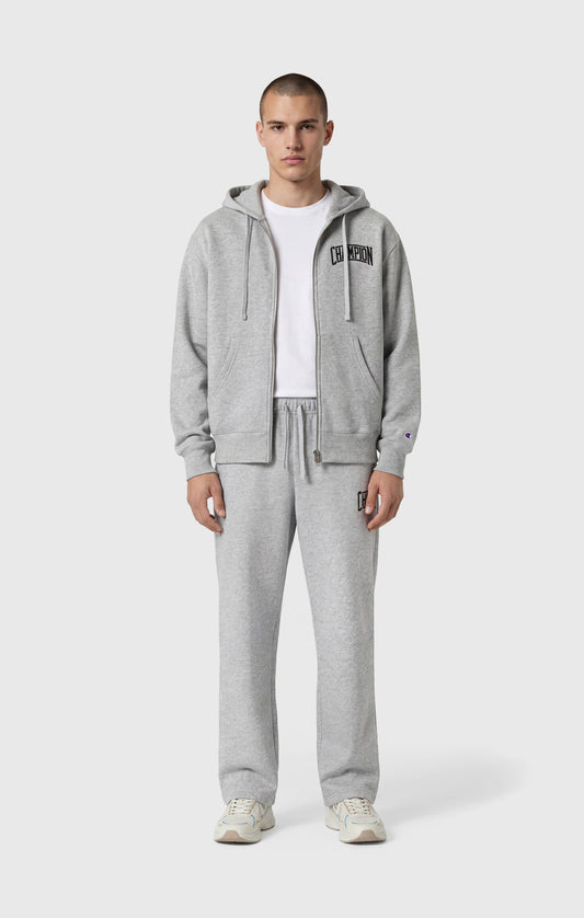 Men's Straight Hem Pants With Brushed Interior And Puff Print Logo