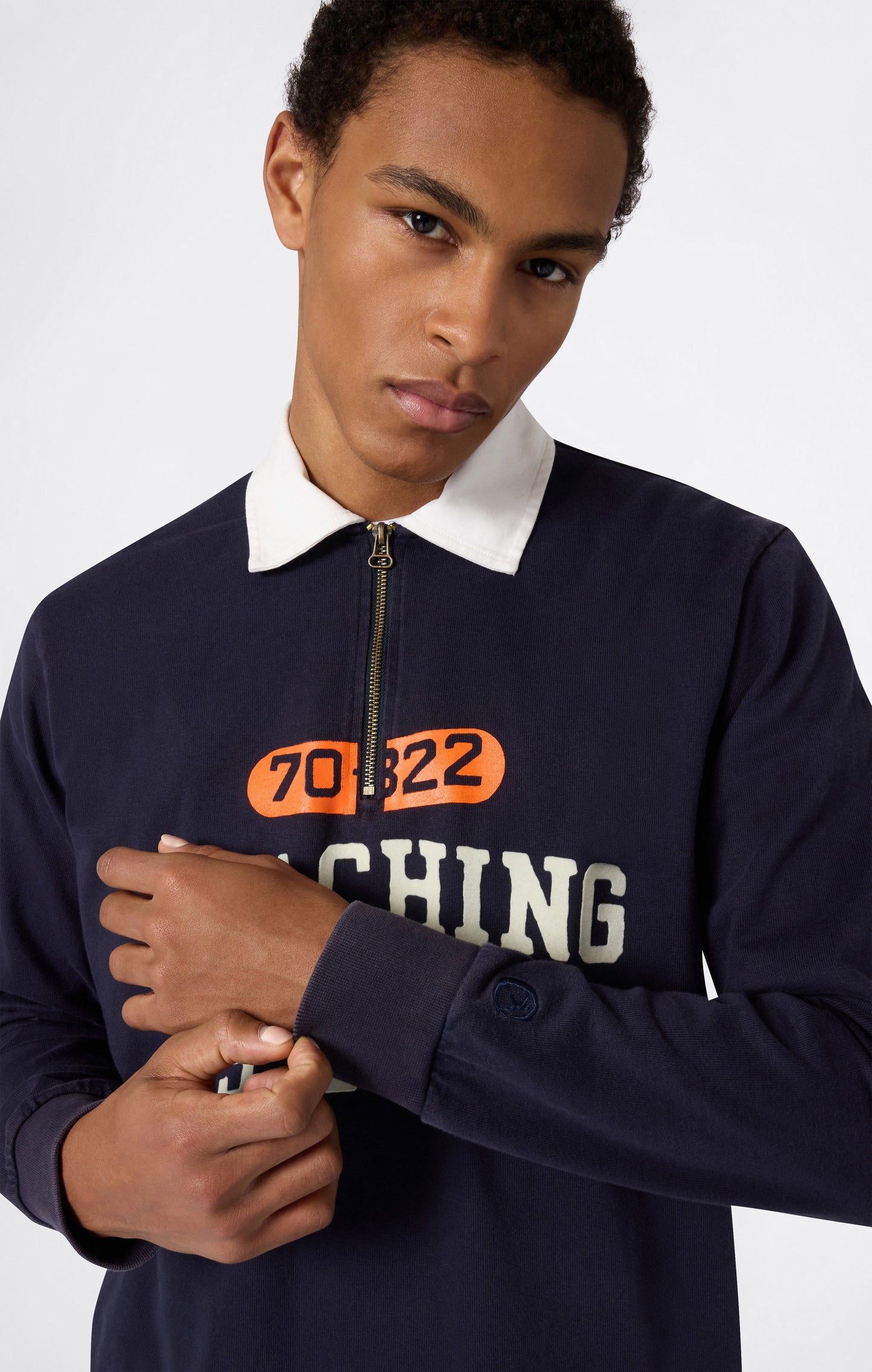 Herren Langarm Half-Zip Polo-Shirt Time Capsule