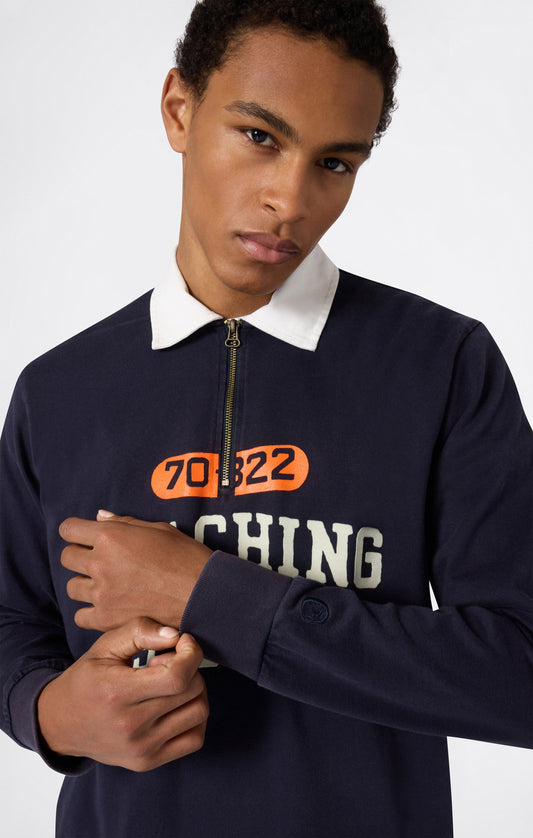 Herren Langarm Half-Zip Polo-Shirt Time Capsule