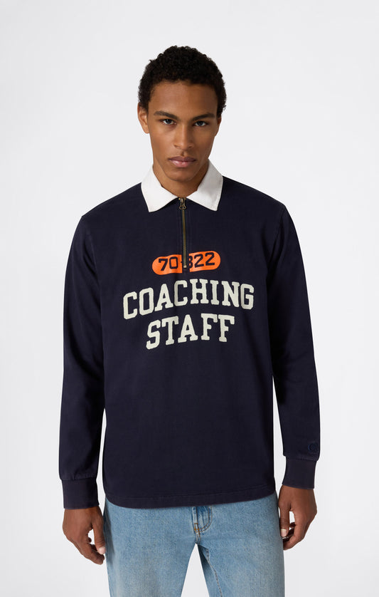 Herren Langarm Half-Zip Polo-Shirt Time Capsule