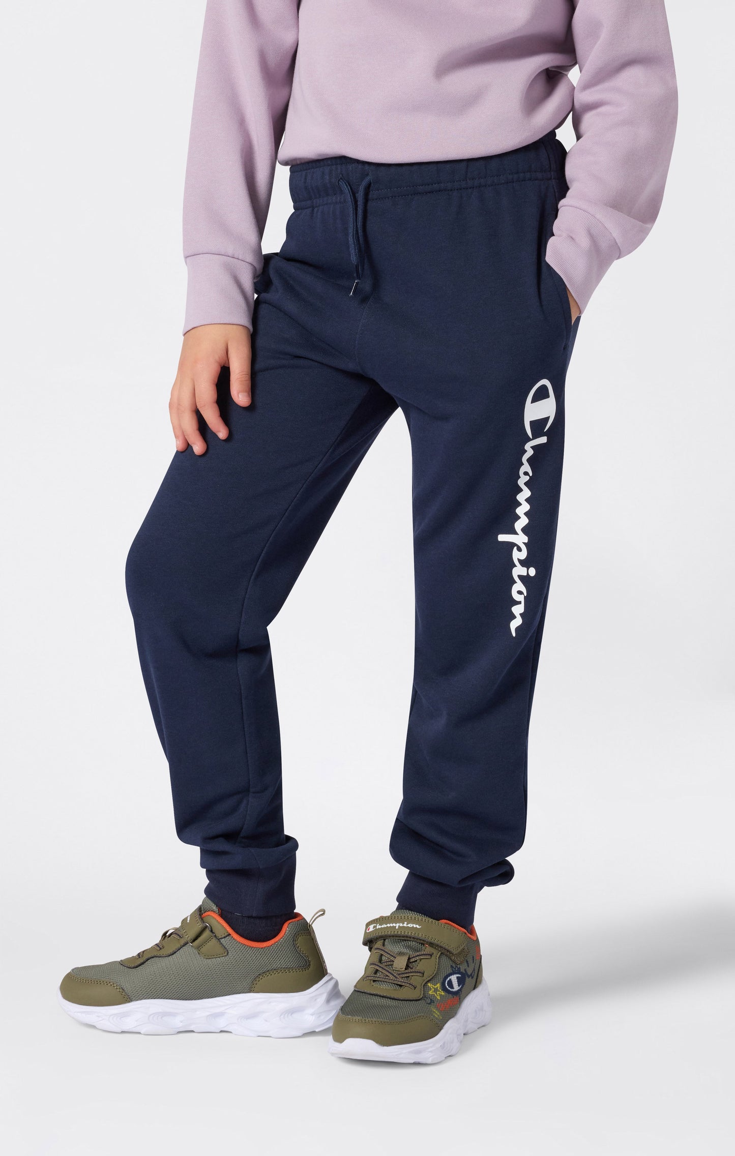 Boys' Lightweight Jogger Pants with Rib Cuffs and Maxi Printed Logo