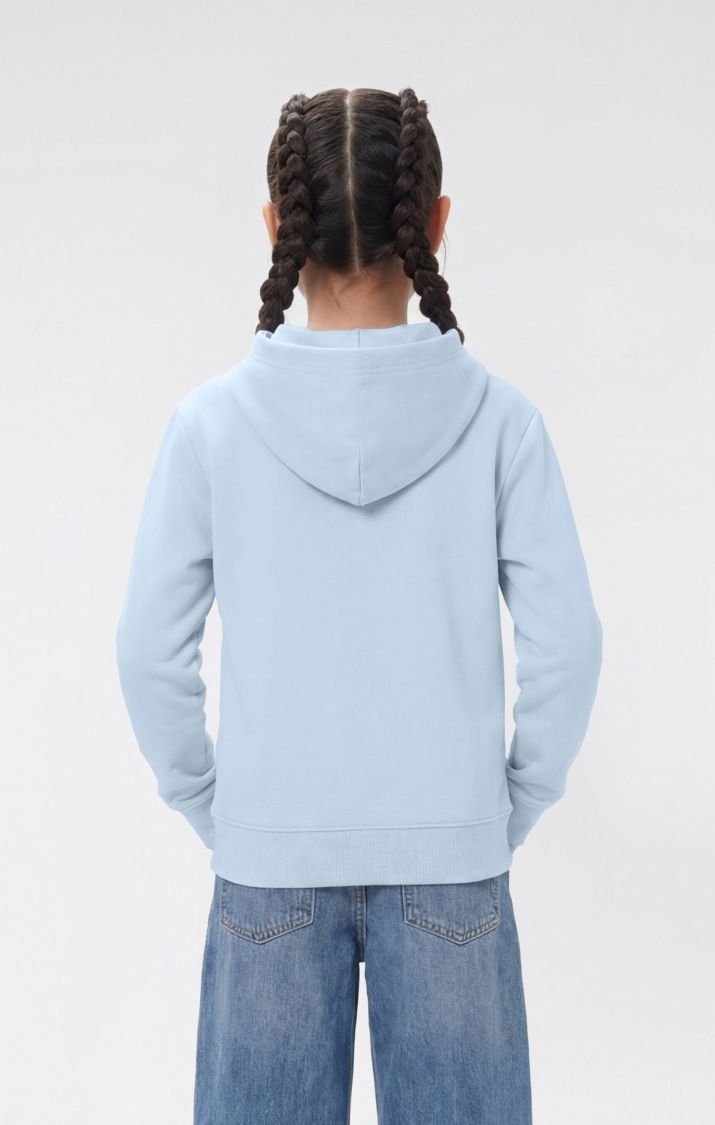 Leichter Kapuzenpullover für Mädchen mit Ton-in-Ton gestickten Maxi-Logo-Symbolen