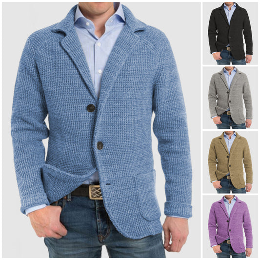 Elegante Herren-Langarmjacke mit Revers und Taschen