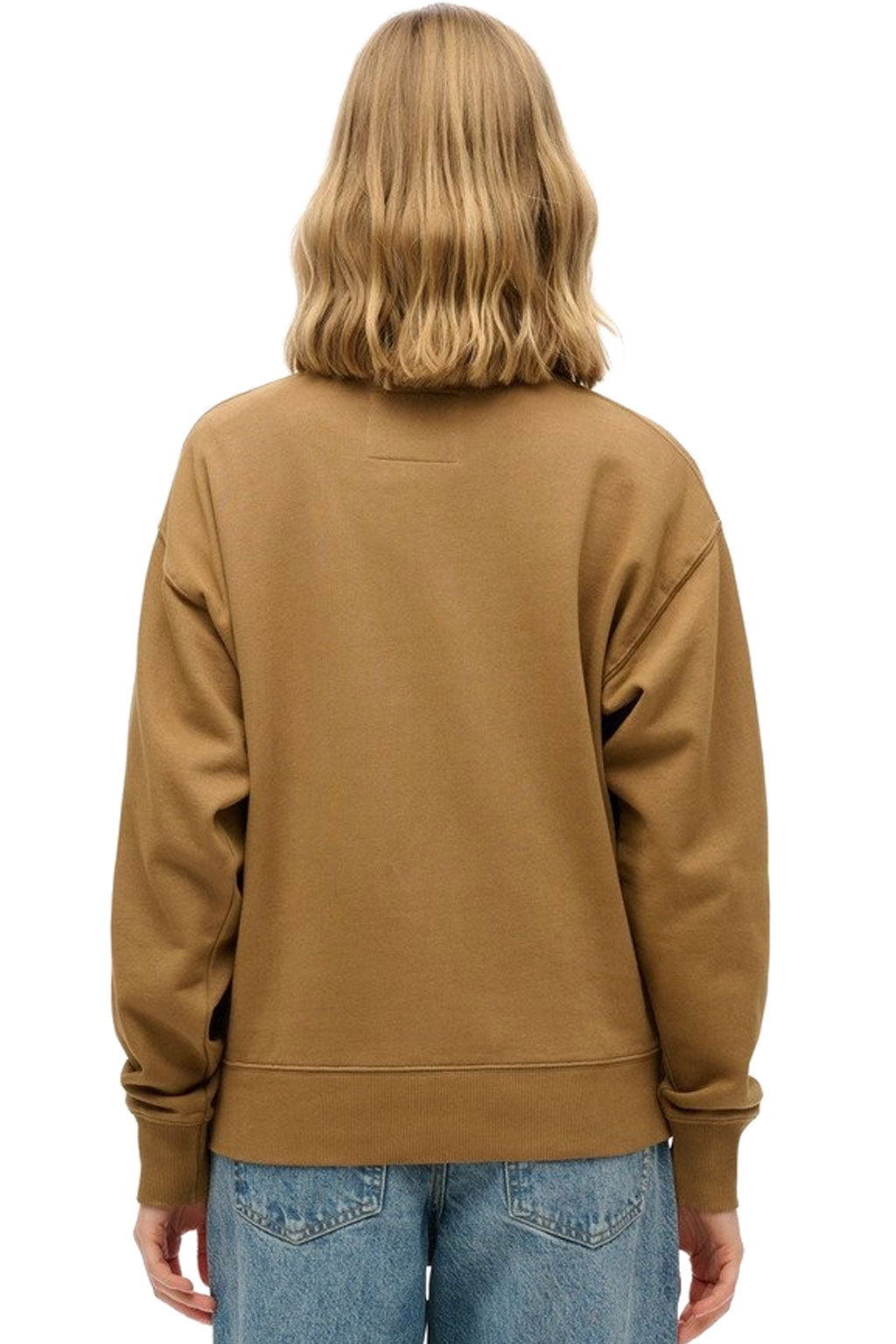 Embroidered Core Logo Loose Crew Sweatshirt