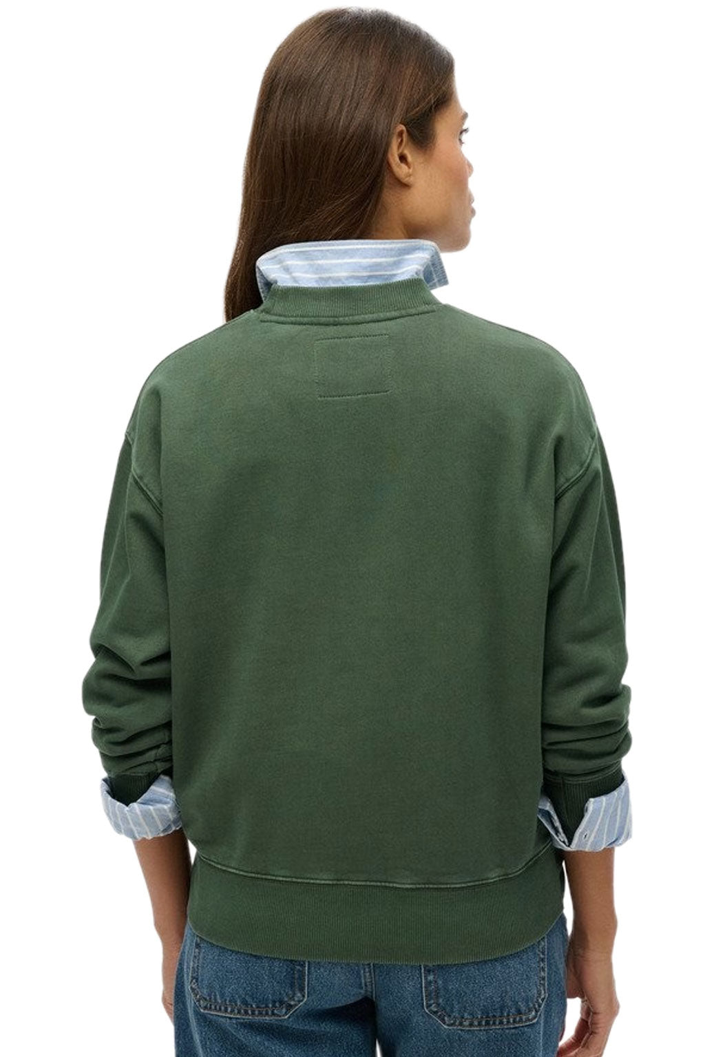 Embroidered Core Logo Loose Crew Sweatshirt