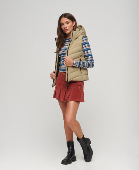 Hooded Microfibre Padded Gilet