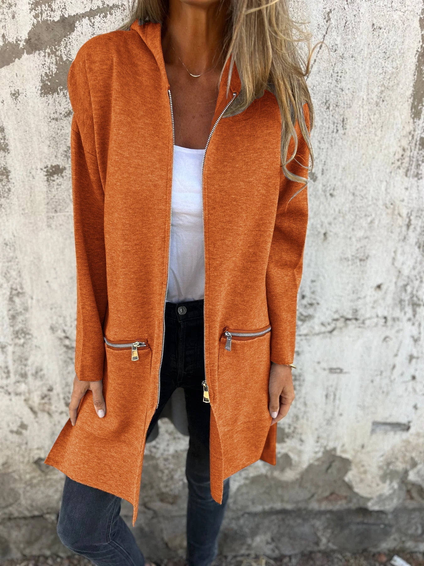 Kapuzenjacke mit Reißverschluss