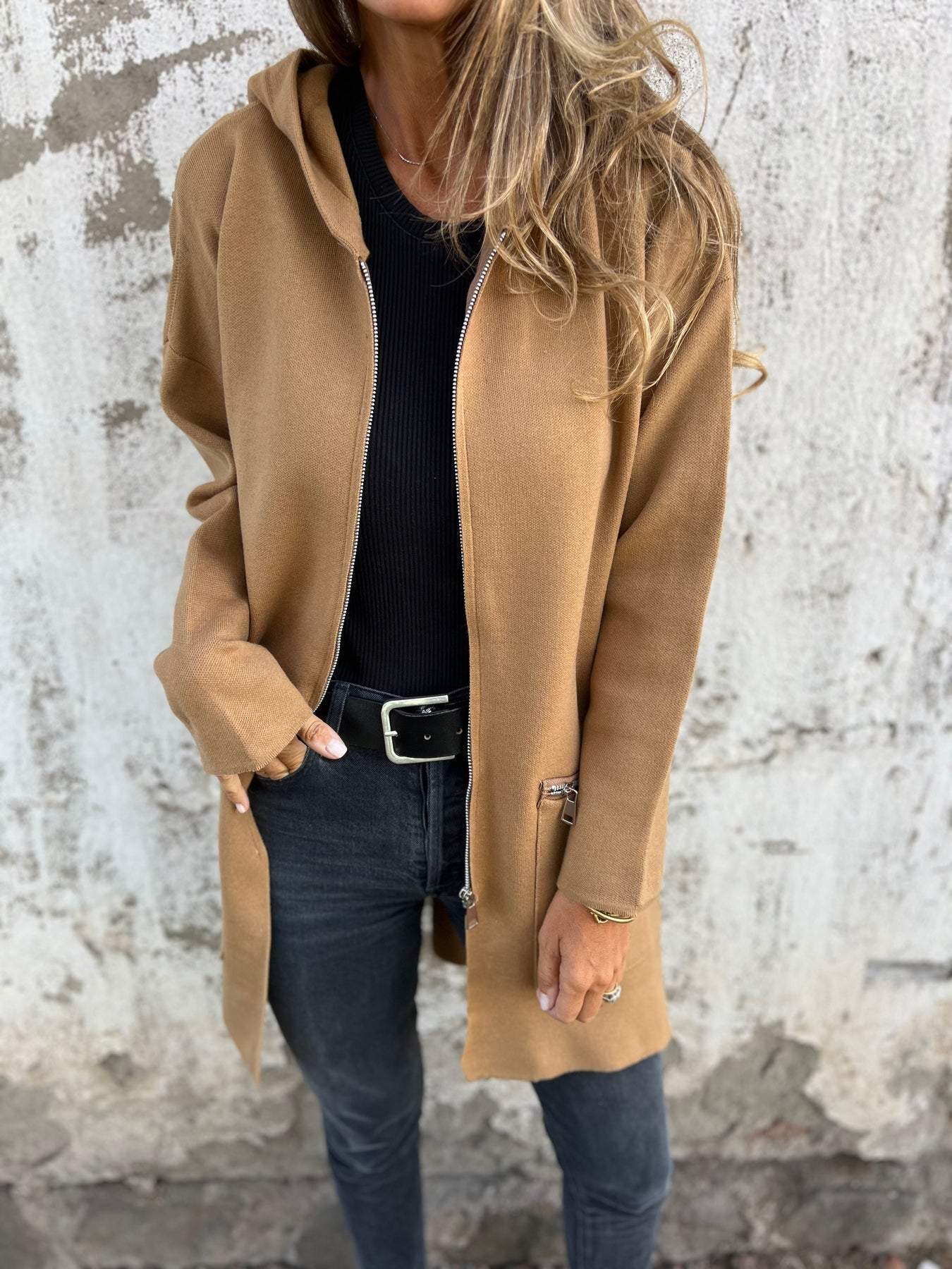 Kapuzenjacke mit Reißverschluss