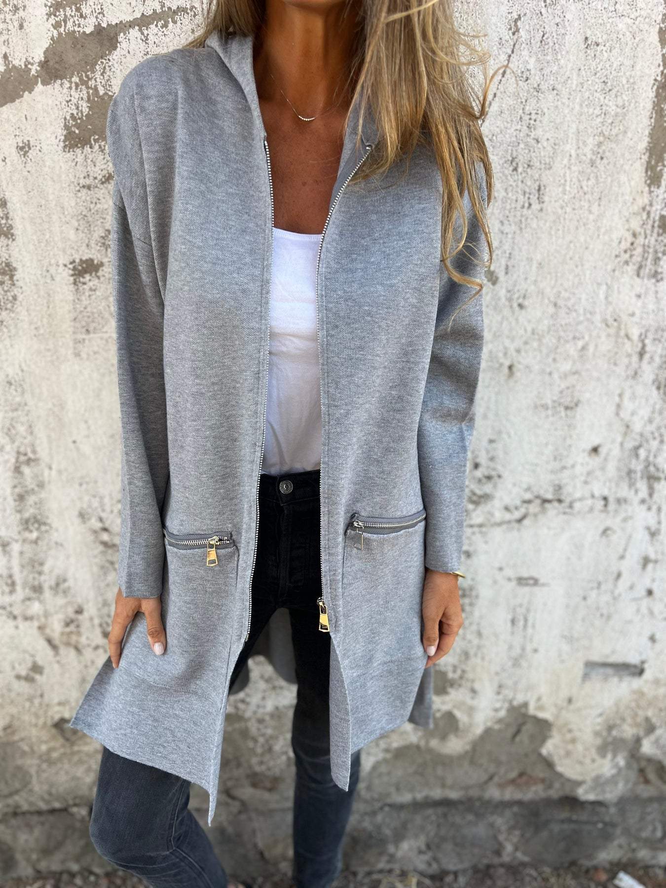 Kapuzenjacke mit Reißverschluss
