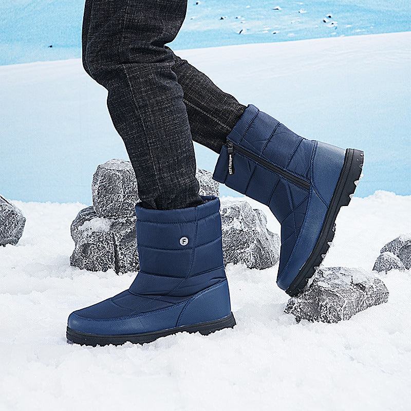 (Zeitlich begrenztes 70% Rabatt-Event) Herren 2024 Winter Neuer Stil Warme Wasserdichte Rutschfeste Stichfeste One-Step Schneestiefel Orthopädische Knöchelunterstützung Breite Zehen-Fußgewölbestütze Wanderstiefel