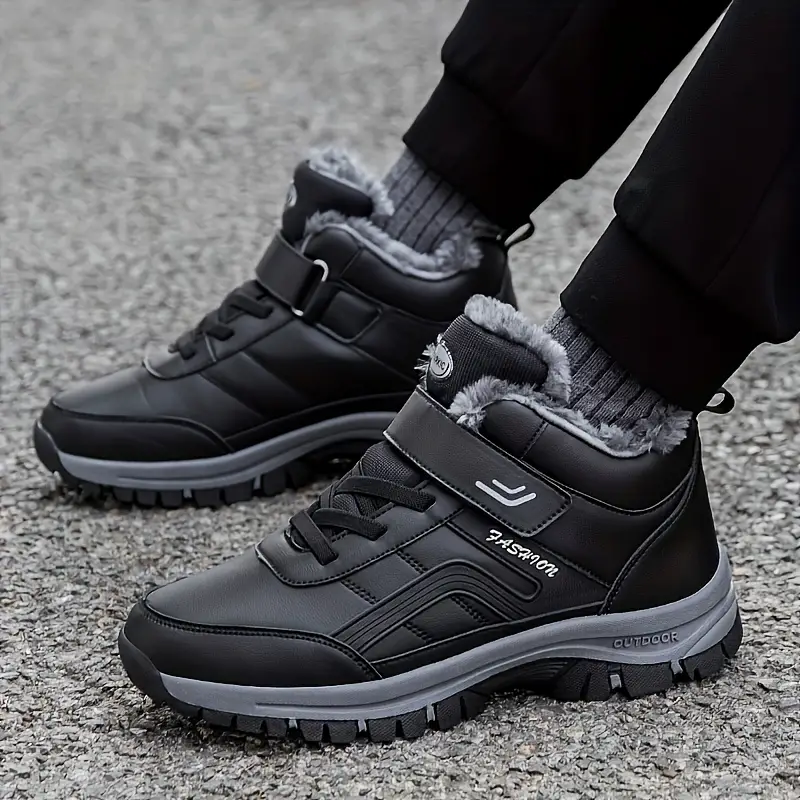 (Begrenzte Zeit 49% Rabattaktion) Herren Winter Warme Orthopädische Wander-Schneestiefel Wasserdicht Rutschfest Breite Zehenkappe Fußgewölbestütze Arbeitsstiefel