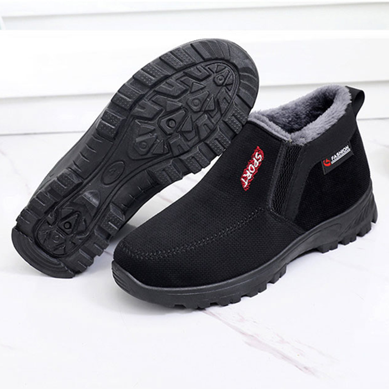 (RÄUMUNGSVERKAUF 70% RABATT) Herren 2024 Winter Neue wasserdichte und rutschfeste Slip-On warme Baumwollschuhe Korrektur Knöchelstütze breite Zehenwölbungsstütze Sportschuhe