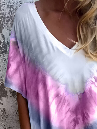 Tie-Dye-Kurzkleid mit Taschen in voller Größe