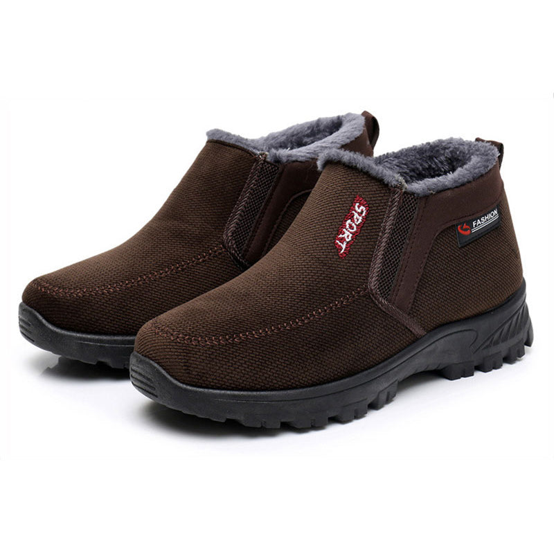 (Limited Time 70% Discount Event) Men's 2024 Winter New Waterproof And Non-Slip Slip-On Warm Cotton Shoes Correction Ankle Support Wide Toe Arch Support Sports Shoes