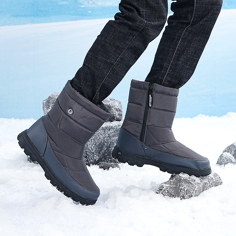 (Zeitlich begrenztes 70% Rabatt-Event) Herren 2024 Winter Neuer Stil Warme Wasserdichte Rutschfeste Stichfeste One-Step Schneestiefel Orthopädische Knöchelunterstützung Breite Zehen-Fußgewölbestütze Wanderstiefel